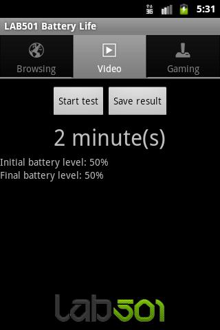LAB501 Battery Life Screen 2