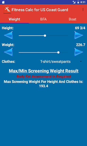 Fitness Calc-Coast Guard