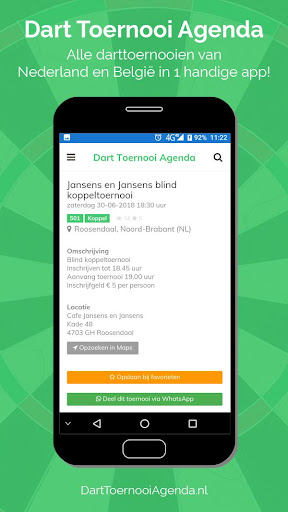 Dart Toernooi Agenda