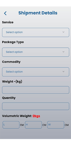 Prime Logistics Booking Screen 2