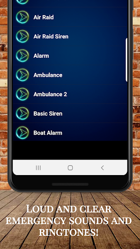 Android application Emergency Sounds screenshort