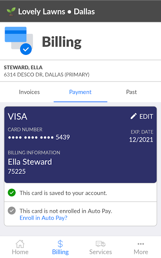 Manage Service Screen 2