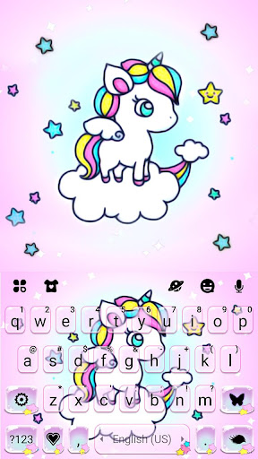Android application Unicorn Sky Keyboard Theme screenshort