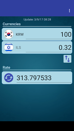 Android application KRW Won x New Israeli Shekel screenshort
