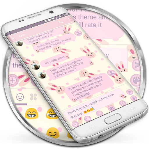 SMS Messages Rabbit Pink Theme