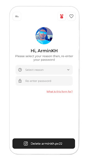 Delete AccountDelete  Deactivate For Insta