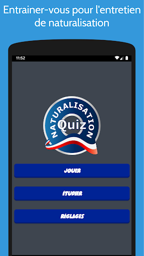 Android application Naturalisation Quiz screenshort
