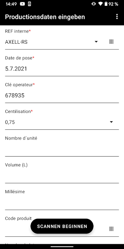 Android application CdR ScanFIRST screenshort
