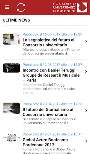 Android application UniPordenone screenshort