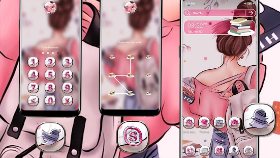 Anime College Girl Theme Screenshot