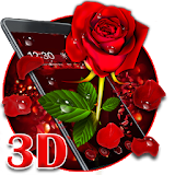 3D valentine love rose theme icon