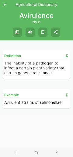 Agricultural Dictionary Screen 2