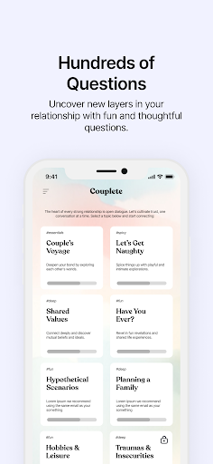 Android application Couplete: Couple Conversations screenshort