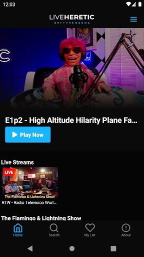Android application Live Heretic Broadcasting screenshort
