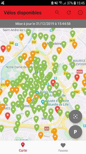 Android application CityBike Lille - Stations V'li screenshort