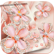 Glitter Gold Rose Diamond Flower Theme  Icon