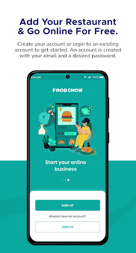Android application FoodChow Restaurant Manager screenshort