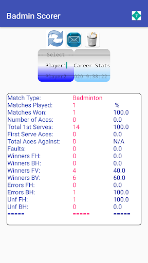 Badminton Match ScorerPro Screen 3