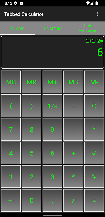 Tabbed Calculator - 1.6 - (Android)