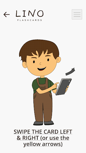 Android application Lino Flashcards for kids screenshort