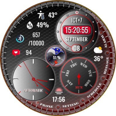 N-SPORT333 RedCircle WatchFace screenshot 15