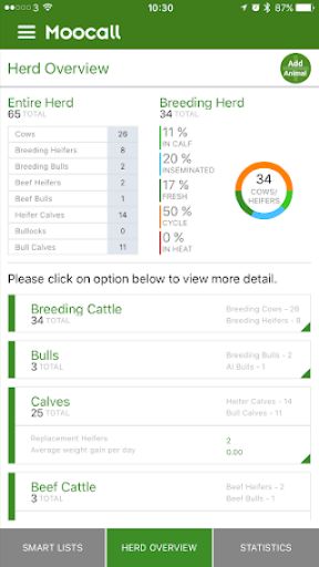 Moocall Breed Manager Screen 3