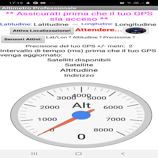 Android application Professional Altimeter screenshort