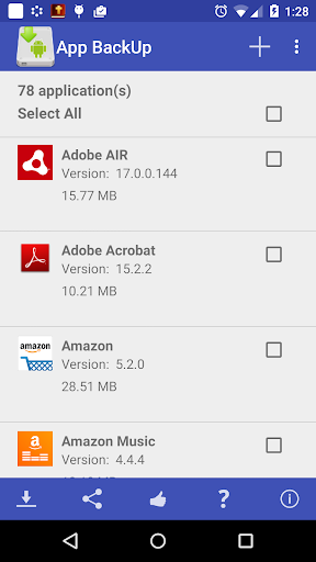 Android application App Backup Lite screenshort