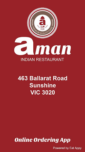 Android application Aman Indian Restaurant screenshort