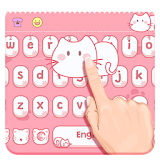 Pink lovely Kitty Keyboard icon