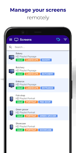 Android application zebrix signage screenshort