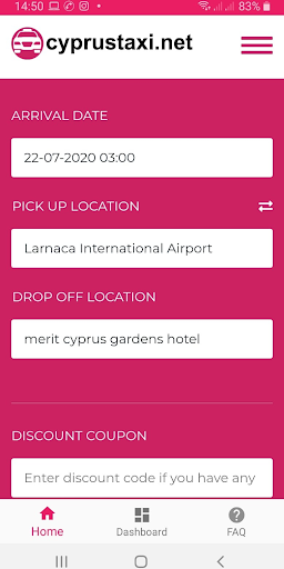 Android application Cyprus Taxi screenshort