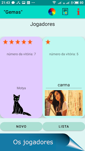 Visualização do aplicativo
