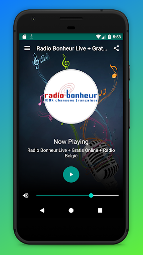 Android application Radio Bonheur Belgique Online screenshort