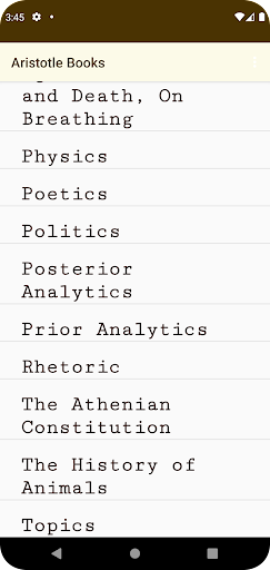 Android application Aristotle [Book] screenshort
