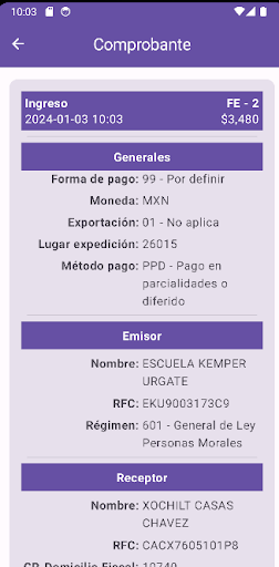 Visor de CFDI 4.0 Screen 3