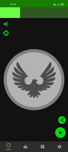 Android application Deci — flip a coin screenshort