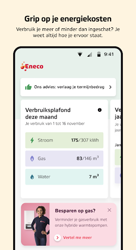 Android application Eneco screenshort