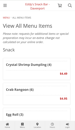 Eddys Snack Bar - Davenport Screen 2