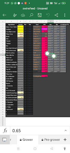 Swine Diet Formulation Screen 3