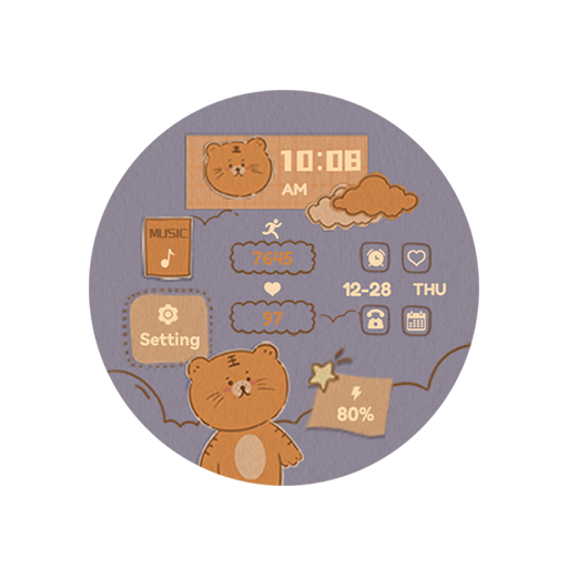 Cute Little Tiger For Wear OS logo