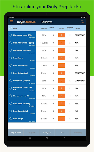 Android application Crunchtime Kitchen Sync screenshort