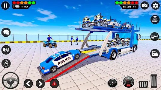 让我们将警车安全地转移到运输游戏中的目的地.
