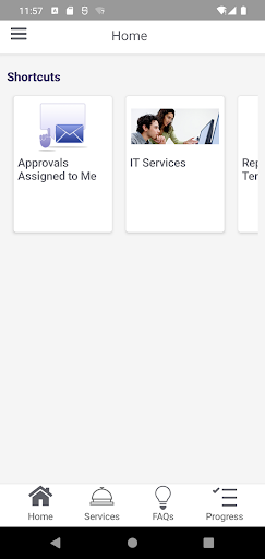 Android application IFS assyst Self Service screenshort