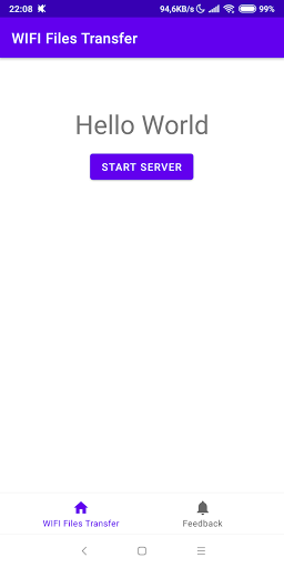 Android application WIFI File Transfer screenshort