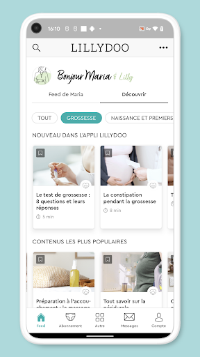 Aperçu de l'application