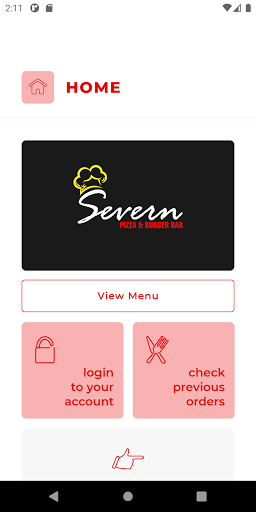 Android application Severn Pizza & Burger Bar screenshort