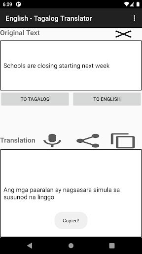 English - Tagalog Translator Screen 2