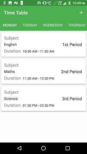 Class Period Screen 3