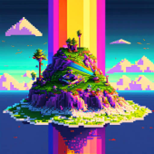 Pixel Art: Isla de color